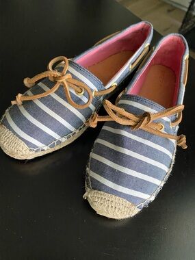 Sperry Navy Striped Espadrille Slip-Ons - Comfort Casual